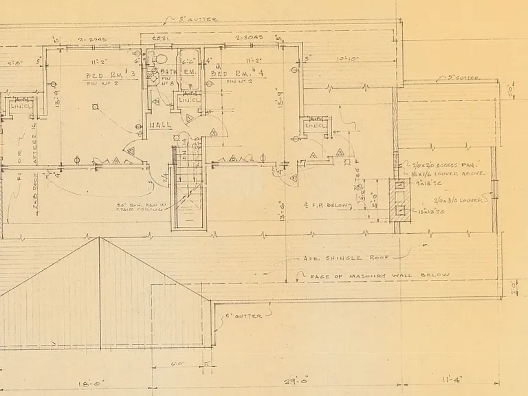 2nd floor (please note, these are the original blueprints, some minor differences may exist such as supports etc. check current photo's to see current status