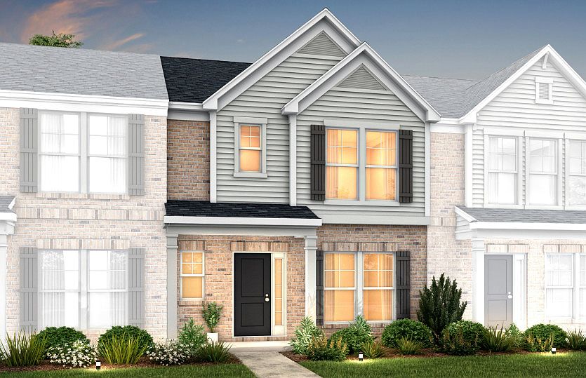 Graylyn Exterior 12 features siding, brick, covered front porch and 1 car rear load garage