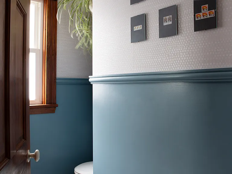 Main level powder room.