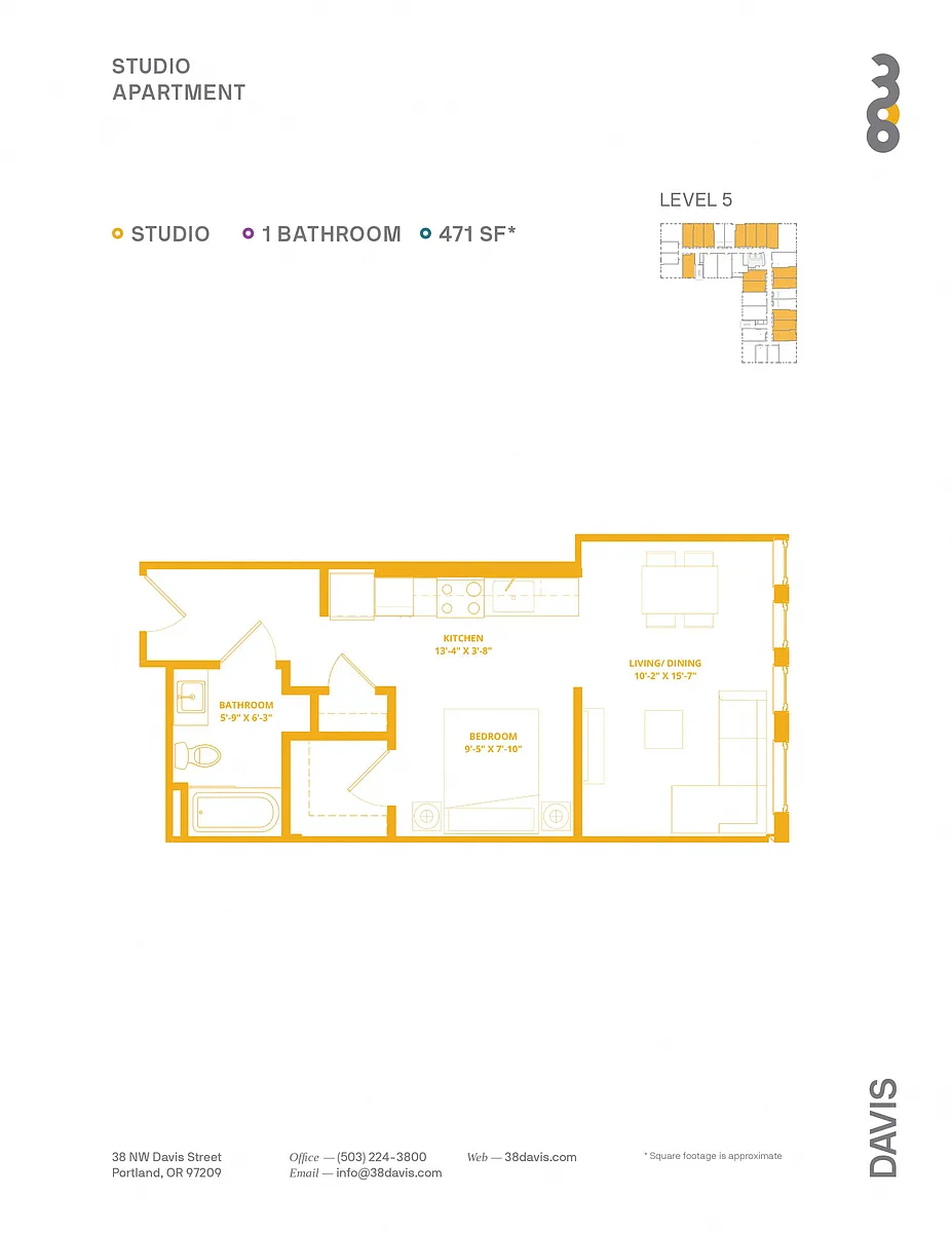 Floor plan Open 1x1L - Affordable (100%)