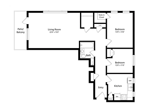 Floor plan Sutro 2x1