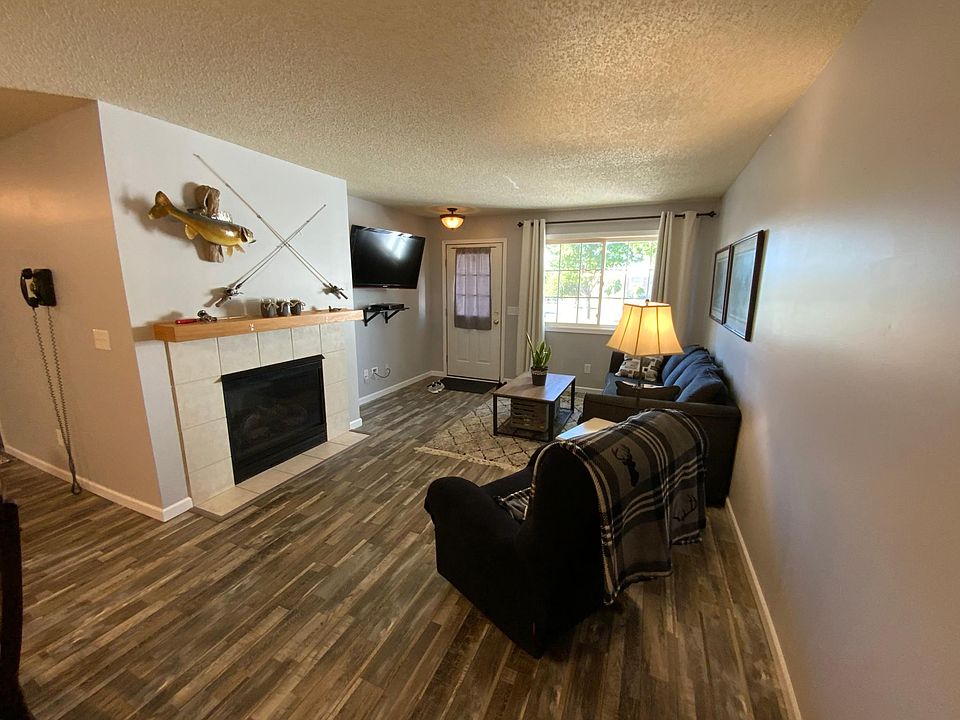 Living room and fireplace