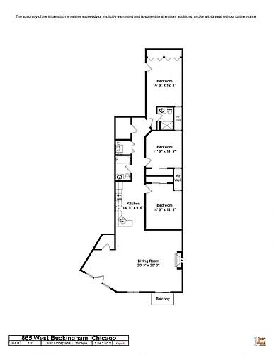 Floor plan Three Bedroom