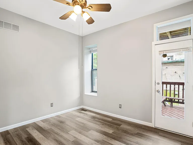 Dining room; door to the private deck with seating