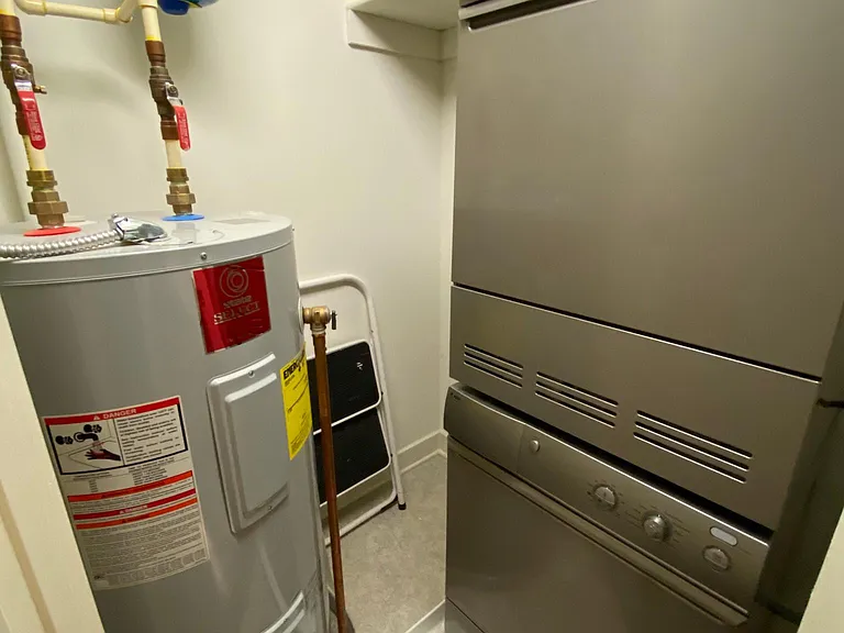 In unit laundry and water heater