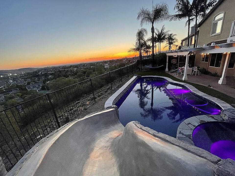 Waterslide into pool w/ view