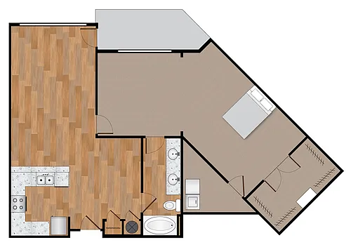 Floor plan 1x1 1212sf Classic