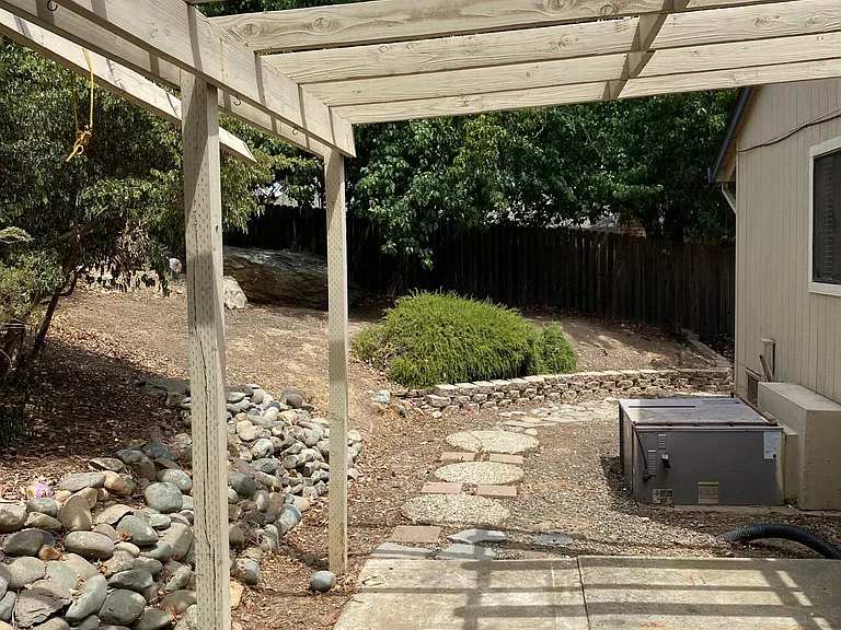 side yard with patio