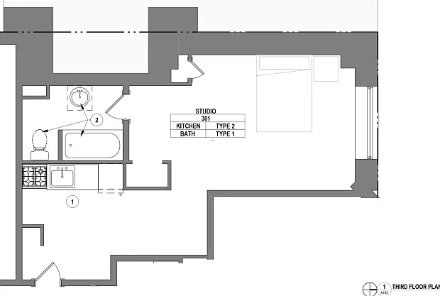 1500 Pine - Apt 301 Floor Plan 1500 Pine - Apt 301 Floor Plan