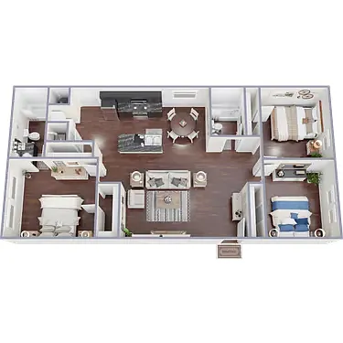 Floor plan 3 Bed 2 Bath - Plan B