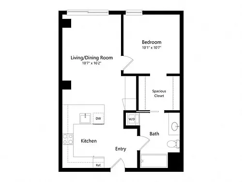 Floor plan 1BR-A