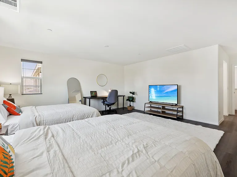 Smart TVs are set up with Roku, allowing guests to access Netflix, Prime, Disney+, and a powerful cable air antenna captures 100+ local channels in various languages.