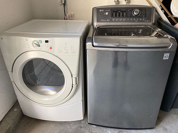 Washer and dryer in garage