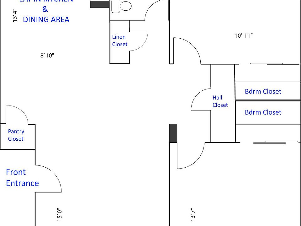 Standard open sunny layout of 2 bdrm apartments with lots of windows.