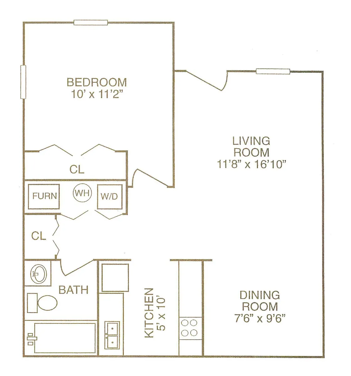 Floor plan 1 Bed 1 Bath