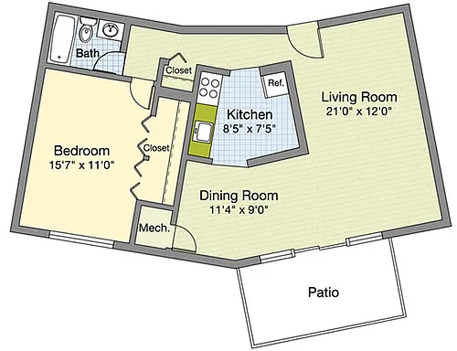 Floor plan Heptagon