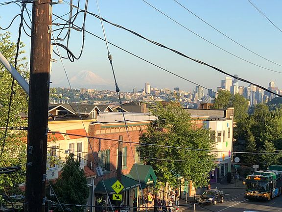 Mount Rainier and downtown View from living room and balcony