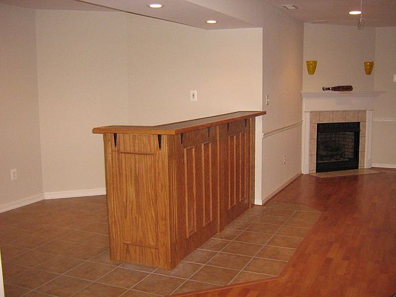 built in wet bar in basement