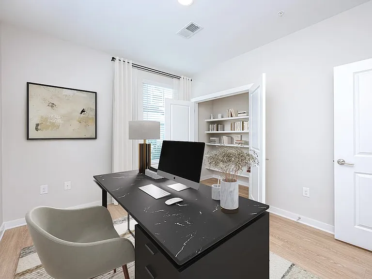 Townhome den with closet