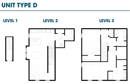 Floor plan 2 Bedroom 2.5 Bath HP144 Floor Plan Type D
