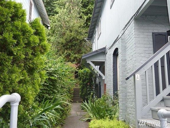 Lower unit entrance is on the side of the house.