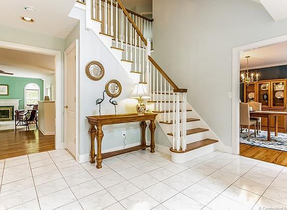 This two storied foyer has ...