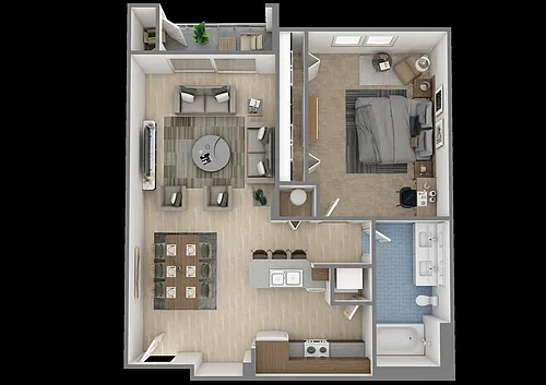 Floor plan 1 Bedroom, 1 Bathroom
