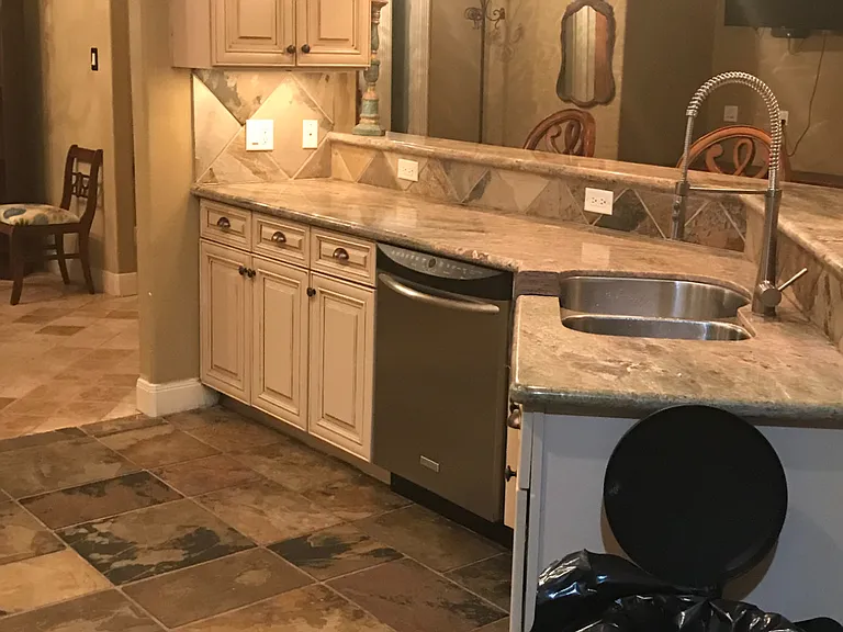 kitchen with custom cabinets, gas cooktop, and dishwasher & refrigerator (both 2 years old)