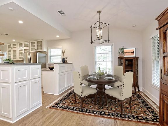 Dining area adjoining the kitchen and living room.