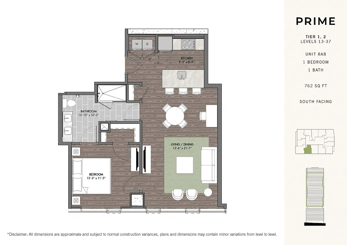 Floor plan Prime One BR Stack 08