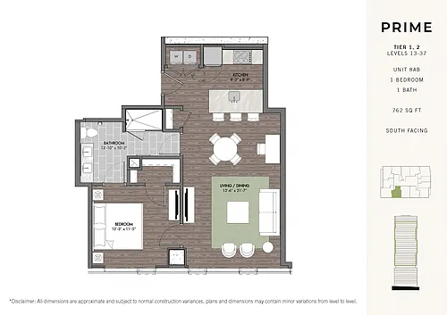Floor plan Prime One BR Stack 08