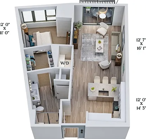 B11 | 1x1 | 753 sq ft B11 | 1x1 | 753 sq ft