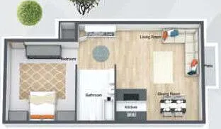 Floor plan 1x1B