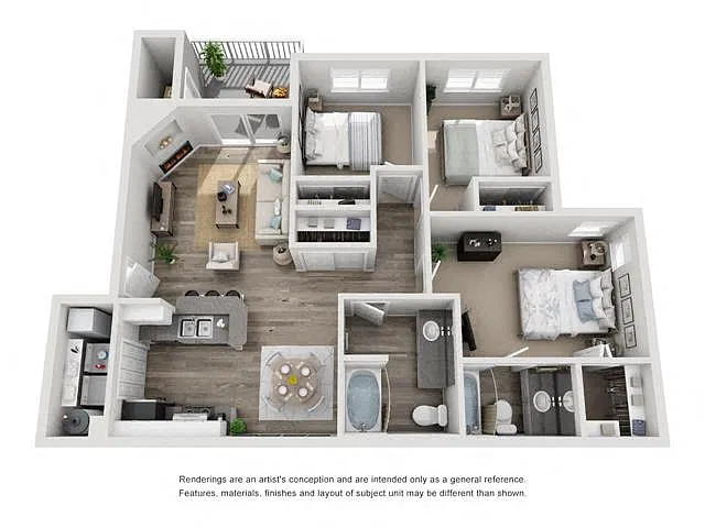 Floor plan Three Bedroom SM