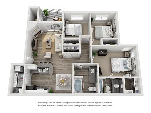 Floor plan Three Bedroom SM