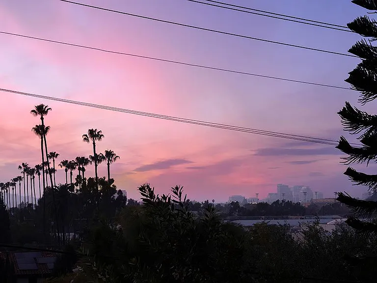 Views from living room at sunset