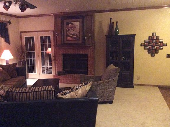 living room, walk out to large raised deck