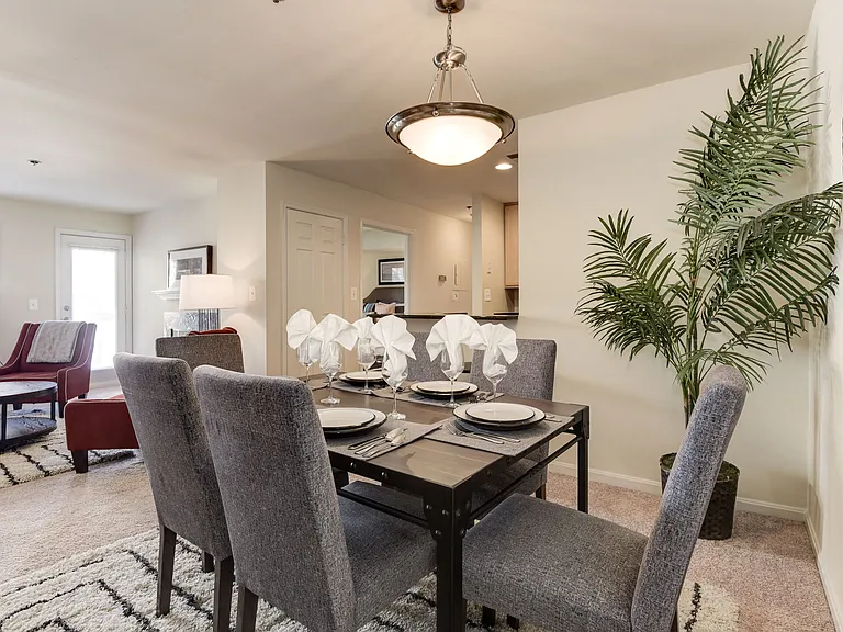Dining area included in open living spaces
