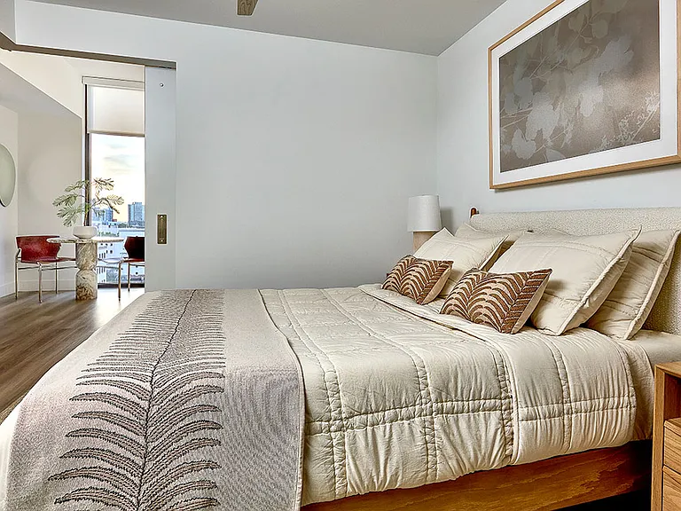 Apartment Bedroom with Wood Style Flooring