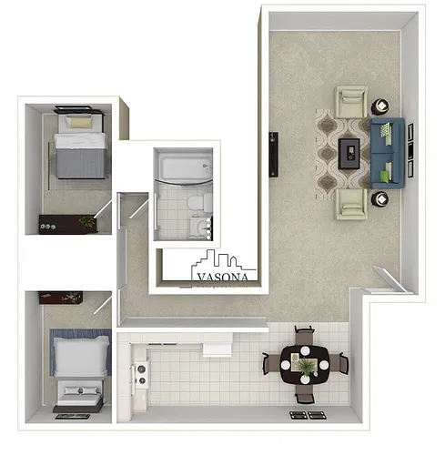 Floor plan Catalina 2x1