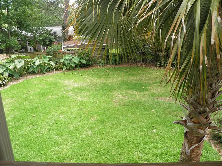 View of backyard taken from upper deck