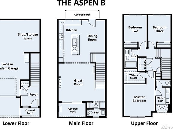 This floor plan is of the Aspen B plan. Photos, renderings, floor plans and all verbiage are for illustrative purposes, are not contractual documents, and are subject to change.