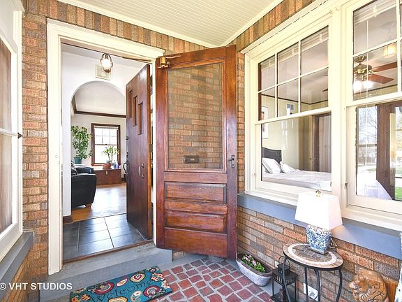 Charming Enclosed Front Porch-Gorgeous Original Doors