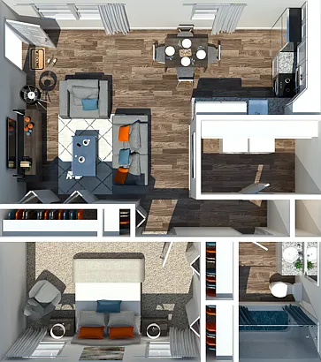 One Bedroom One Bathroom One Bedroom One Bathroom
