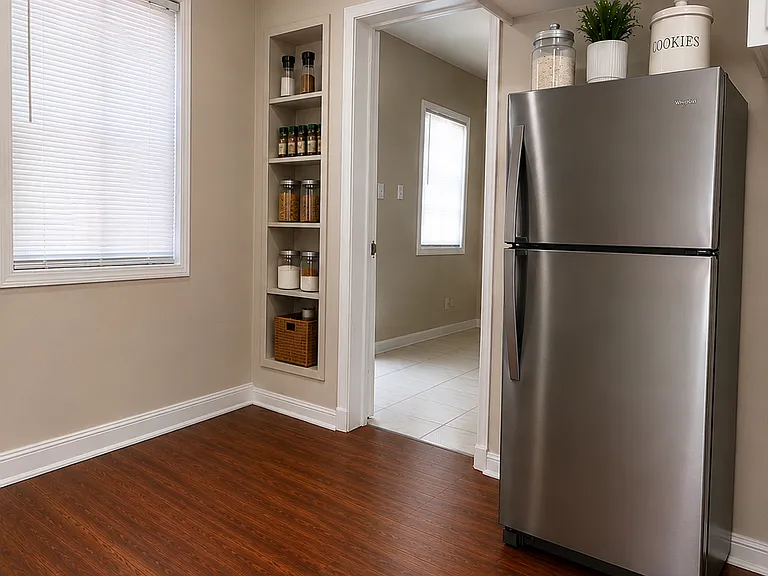 Virtually staged kitchen for illustrative purposes only