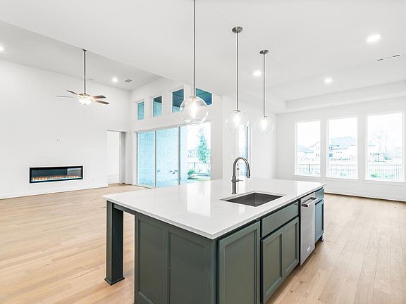 Kitchen with a view of the great room