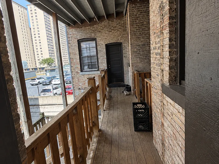 Service entrance for going to the laundry room, taking trash out and fresh air