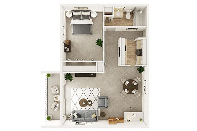 Floor plan One Bedroom D