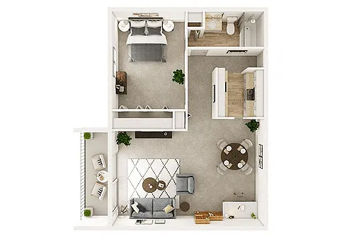 Floor plan One Bedroom D
