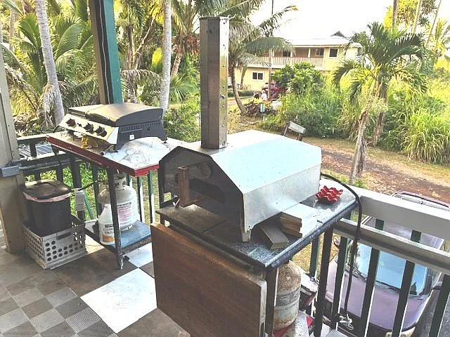 Griddle Grill in Background Ooni Pizza Oven in Foreground